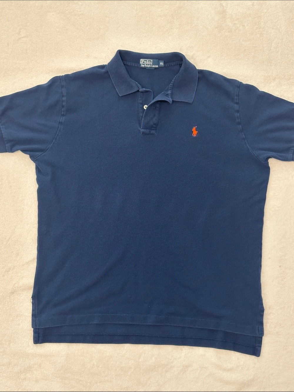 Polo by Ralph Lauren Navy Blue Polo with Red Pony Logo Mens XL Shirt
